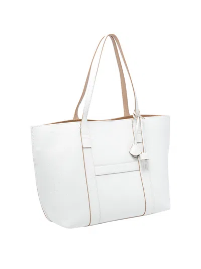 Hogan Medium  Script Shopping Bag In White