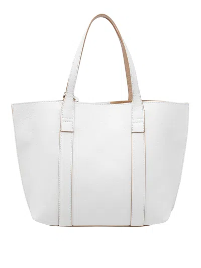 Hogan Script Shopping Bag In White