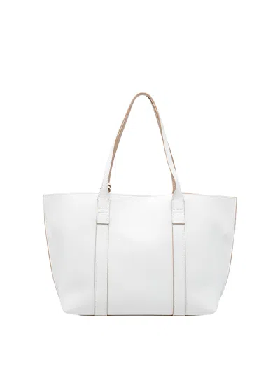 Hogan Medium  Script Shopping Bag In White