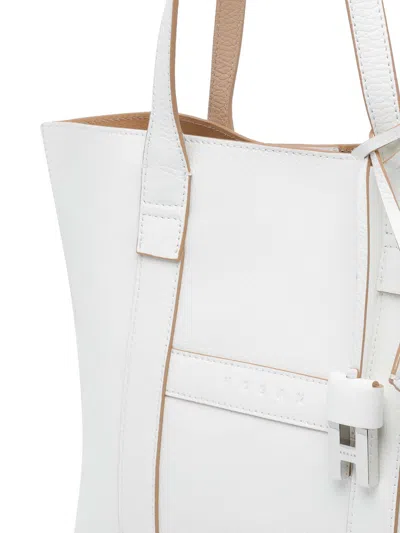 Hogan Script Shopping Bag In White