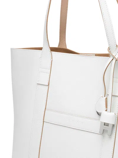 Hogan Medium  Script Shopping Bag In White