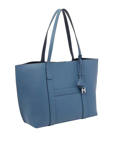 Hogan Medium  Script Shopping Bag In Blue