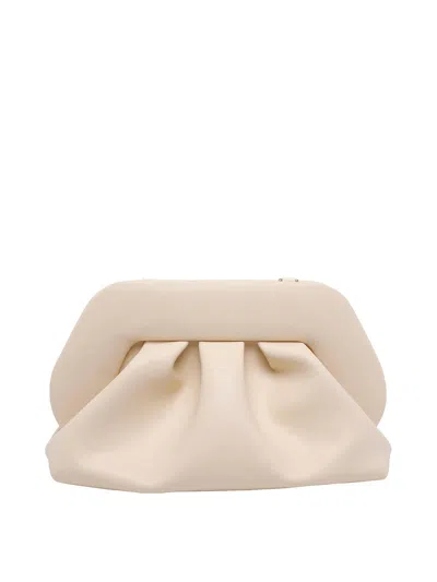 Themoirè Structured Vegan Fabric Tote With Minimalist Design In White