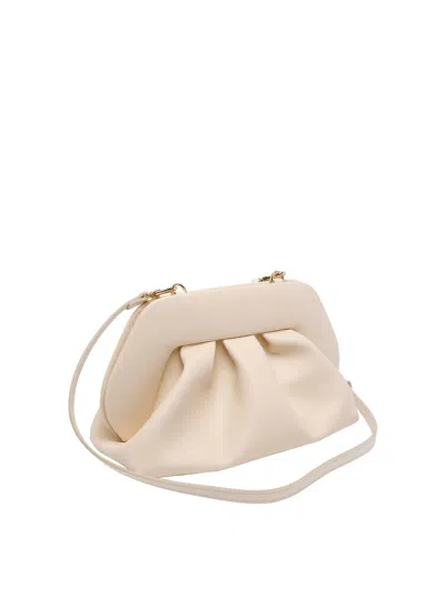 Themoirè Structured Vegan Fabric Tote With Minimalist Design In White