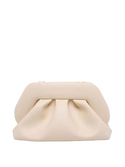 Themoirè Structured Vegan Fabric Tote With Minimalist Design In White
