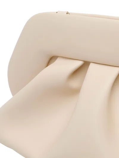 Themoirè Structured Vegan Fabric Tote With Minimalist Design In White
