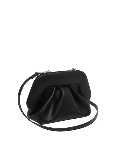 Themoirè Structured Black Bios Clutch With Magnetic Closure In Black