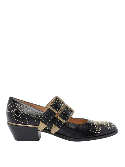 Chloé Chloe Elegant Pumps With Leather Construction And 4cm Heel Height In Multi