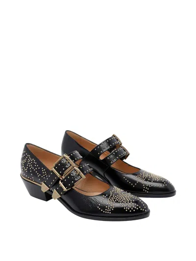 Chloé Chloe Elegant Pumps With Leather Construction And 4cm Heel Height In Multi