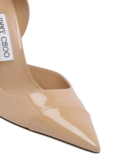Jimmy Choo Brigitte 100 Patent Leather Pointed Toe Pumps In Neutral