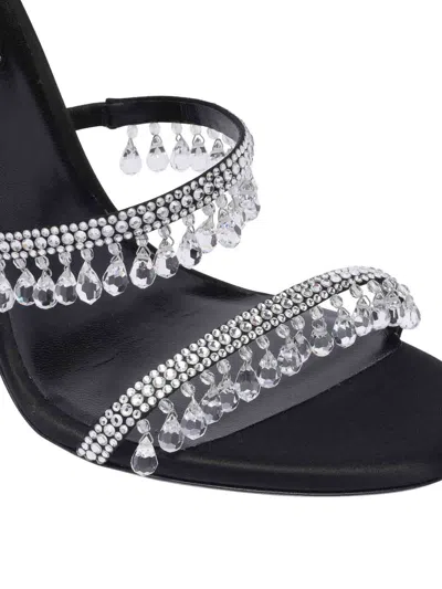 René Caovilla Chandelier 105 Rhinestone Embellished Sandals In Black