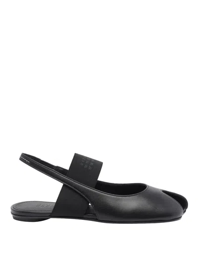 Mm6 Maison Margiela Anatomical Split-toe Leather Slingback Sandals In Black