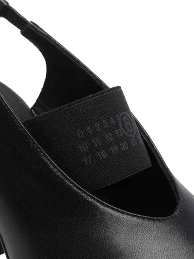 Mm6 Maison Margiela Sculpted Slingback Sandals With Tabi Split Toe And 8 Cm Heel In Black