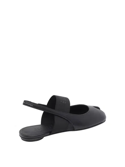 Mm6 Maison Margiela Anatomical Split-toe Leather Slingback Sandals In Black