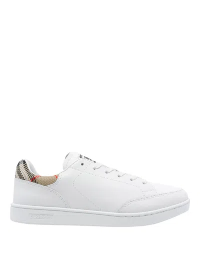 Burberry Low Top Sneakers Contrast Heel Detail Rubber Sole In Multi