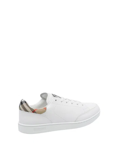 Burberry Low Top Sneakers Contrast Heel Detail Rubber Sole In Multi
