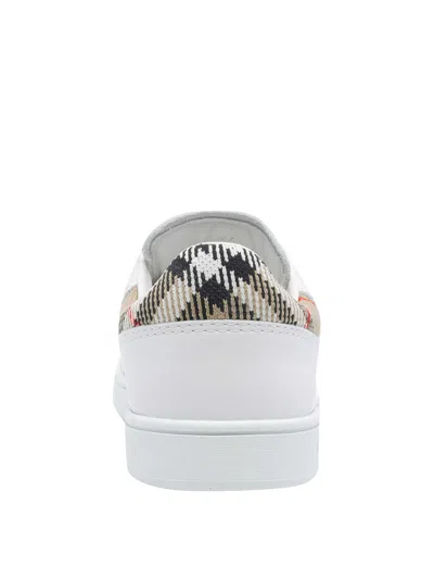 Burberry Low Top Sneakers Contrast Heel Detail Rubber Sole In Multi