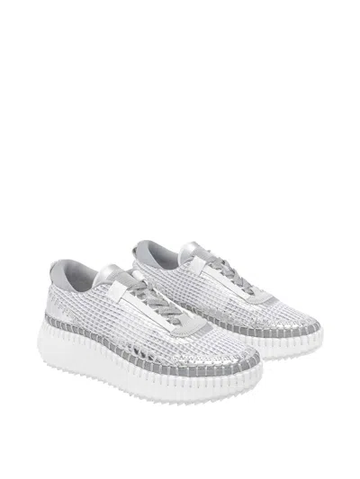 Chloé Chloe Women Multicolor Fabric Nama Sneakers In Silver