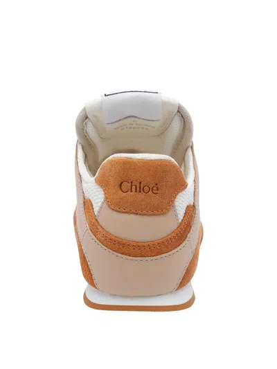 Chloé Kick Brown Sneaker With Logo Patch On The Tongue And Logo Lettering On The Back In Fabric And Suede  In Brown