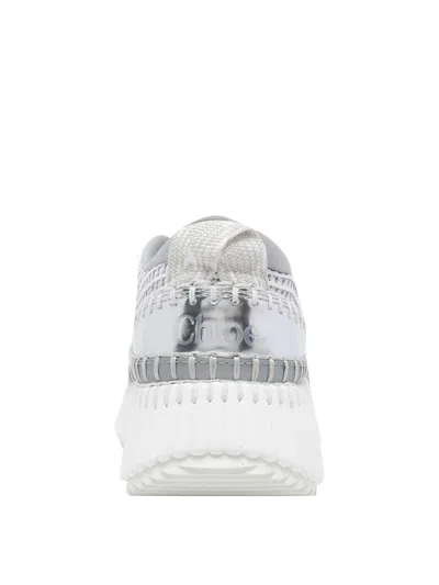 Chloé Chloe Women Multicolor Fabric Nama Sneakers In Silver