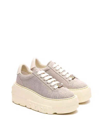 Casadei Nexus Solar Eclipse Platform Logo Sneakers In Neutral