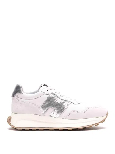 Hogan Women Silver H641 Leather Sneakers, 6.5 Luxury Sneakers For Women Darveys In White