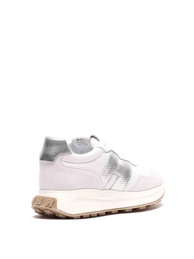 Hogan Women Silver H641 Leather Sneakers, 6.5 Luxury Sneakers For Women Darveys In White
