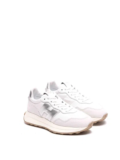 Hogan Women Silver H641 Leather Sneakers, 6.5 Luxury Sneakers For Women Darveys In White