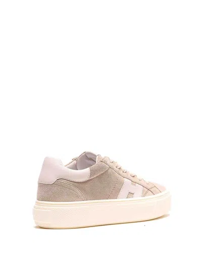 Hogan Grey Crosswind Calfskin Suede Sneakers In Neutral
