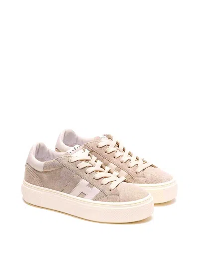 Hogan Grey Crosswind Calfskin Suede Sneakers In Neutral