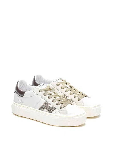 Hogan Lightweight Leather And Mesh Athletic Sneakers In White