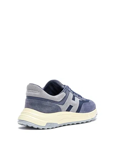 Hogan Hyperlight Leather Sneakers In Blue