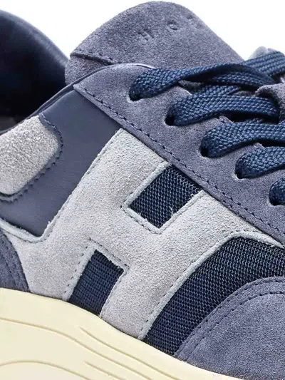 Hogan Hyperlight Leather Sneakers In Blue