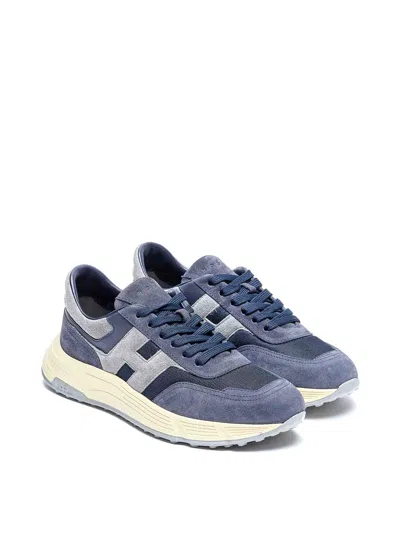 Hogan Hyperlight Leather Sneakers In Blue