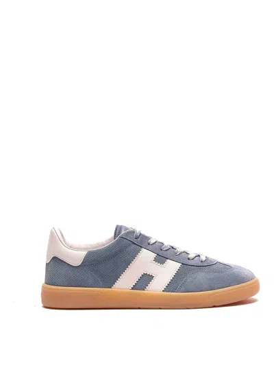 Hogan Navy Suede Leather H Sneakers In Black