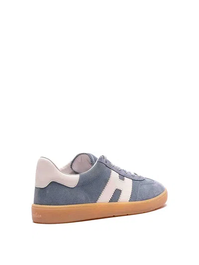 Hogan Navy Suede Leather H Sneakers In Black