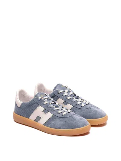 Hogan Navy Suede Leather H Sneakers In Black