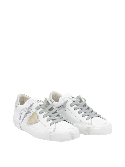 Philippe Model Prsx Leather Sneaker In White