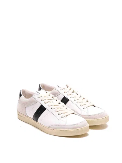 Tom Ford Panelled Suede And Grained Leather Sneakers In Multi