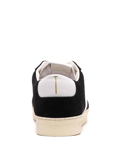 Tom Ford Blake Leather-trimmed Suede Sneakers In Black