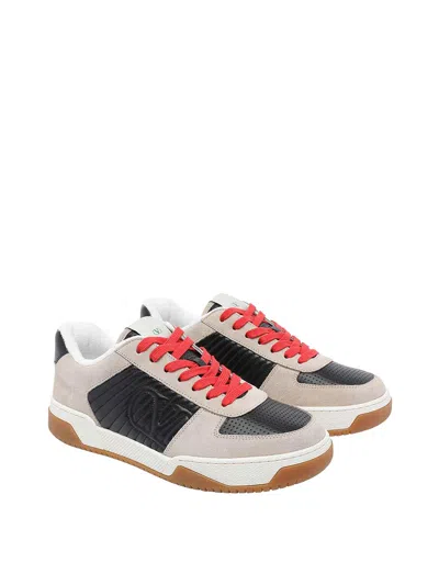 Valentino Garavani Sneakers Contrasting Panels Perforated Detailing Rubber Sole In Multi