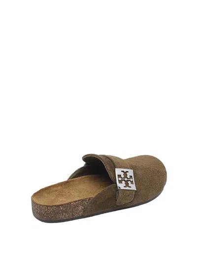 Tory Burch Leather Mellow Mules In Green