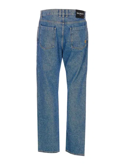 Balmain Regular Denim Pants In Blue