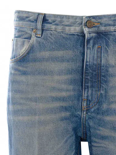 Balmain Belt Loop Jeans In Blue