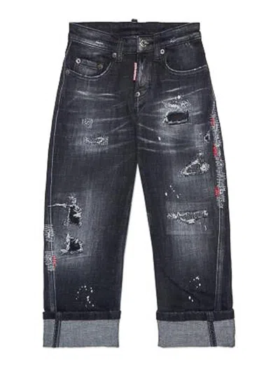 Dsquared2 Distressed Jeans In Black