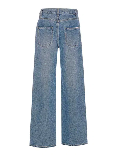 Self-portrait Womens Self Portrait Rhinestone Straight-leg Denim Jeans In Blue