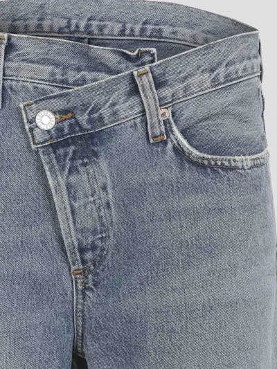 Agolde Conclusion Blue Regenerated Cotton Arc Criss Cross Jeans