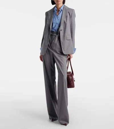 Max Mara Flap Pockets Long Sleeves Notched Lapels Jackets In Gray
