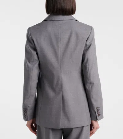 Max Mara Flap Pockets Long Sleeves Notched Lapels Jackets In Gray