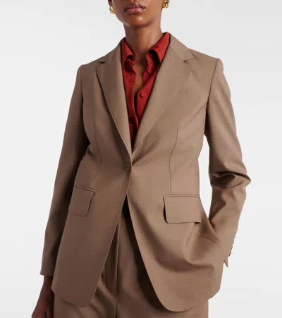 Max Mara Circense Single-button Wool Jacket In Brown